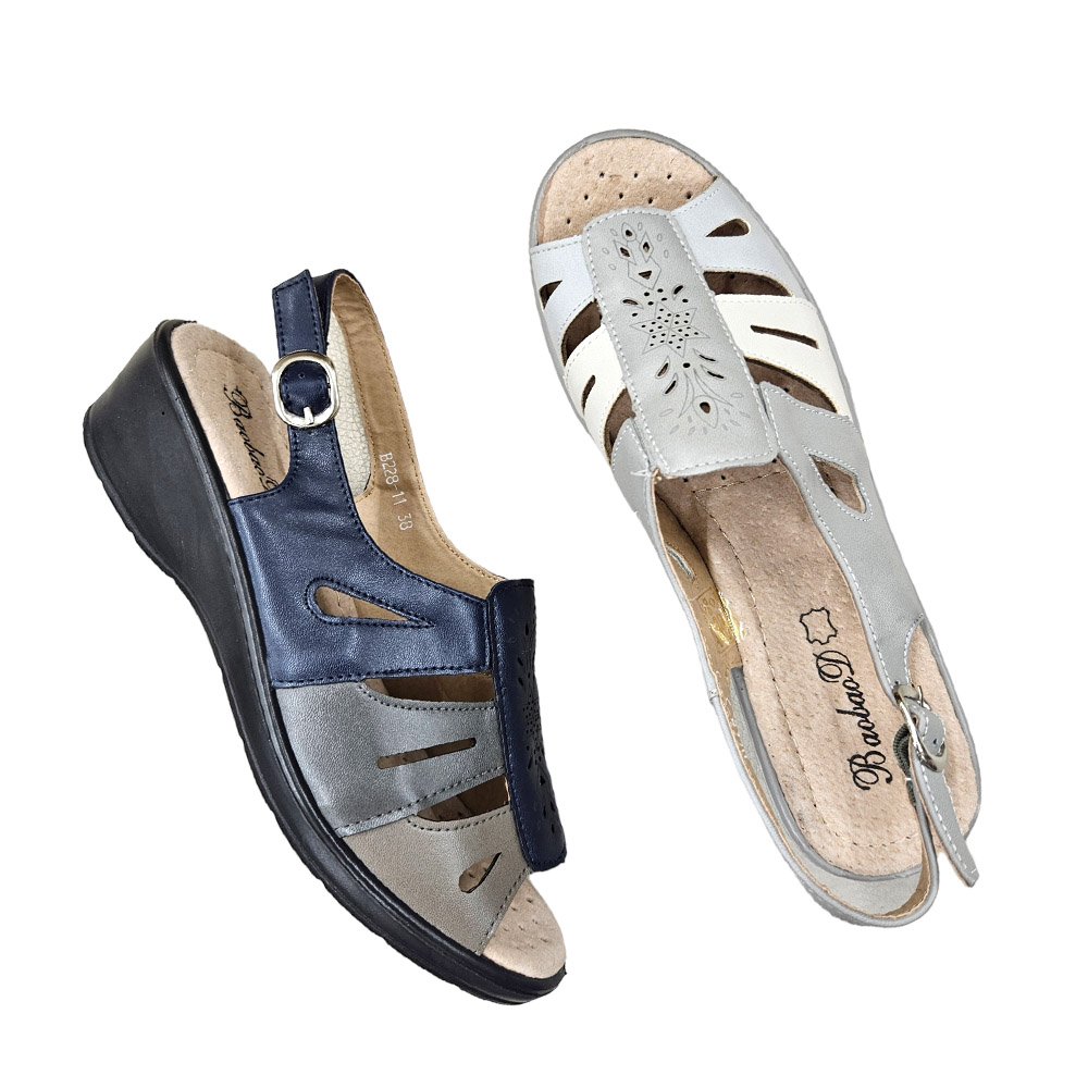 ženske klasične plave i sive sandale