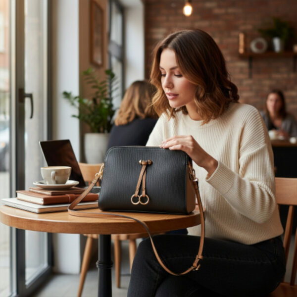 ženska mala torba crno bež