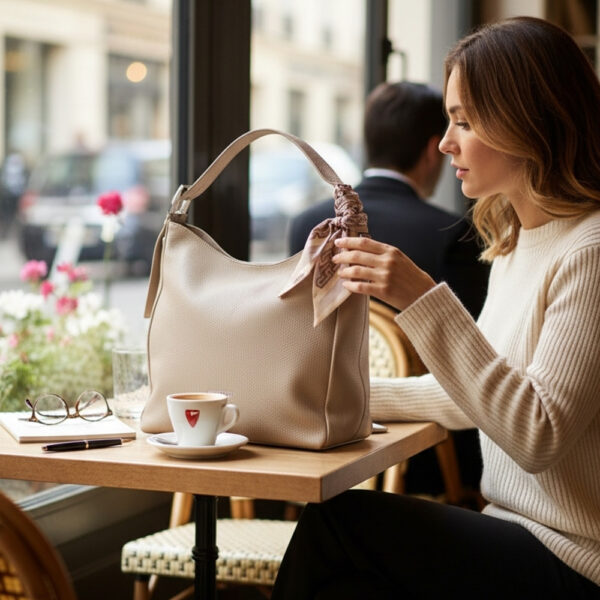 ženska mekana velika bež torba