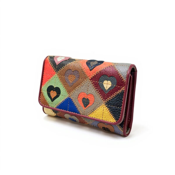 ženski kožni novčanik srca preklop
