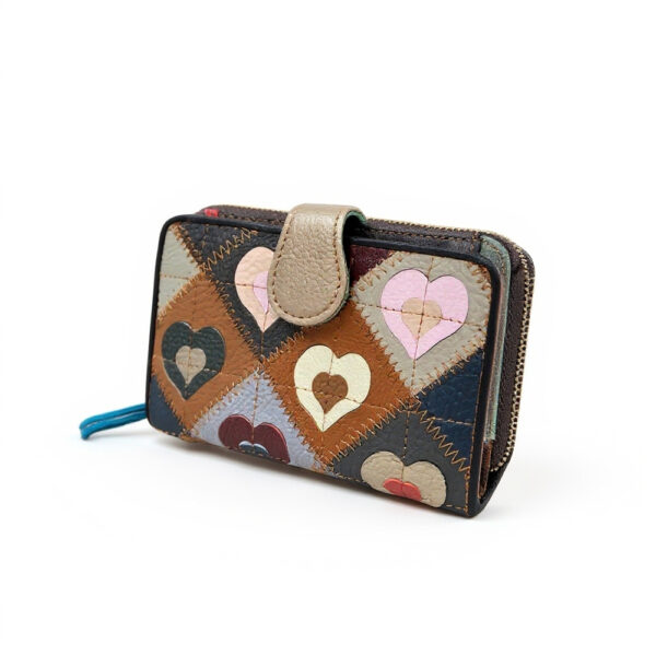 ženski kožni novčanik kopčanje srčeka