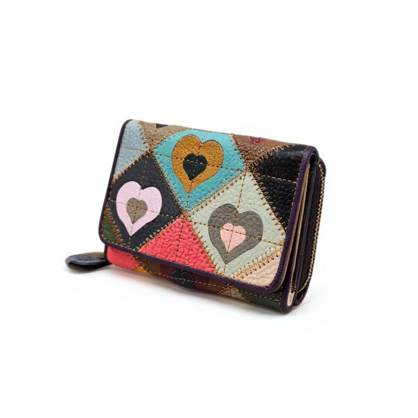 mali kožni novčanik srca preklop