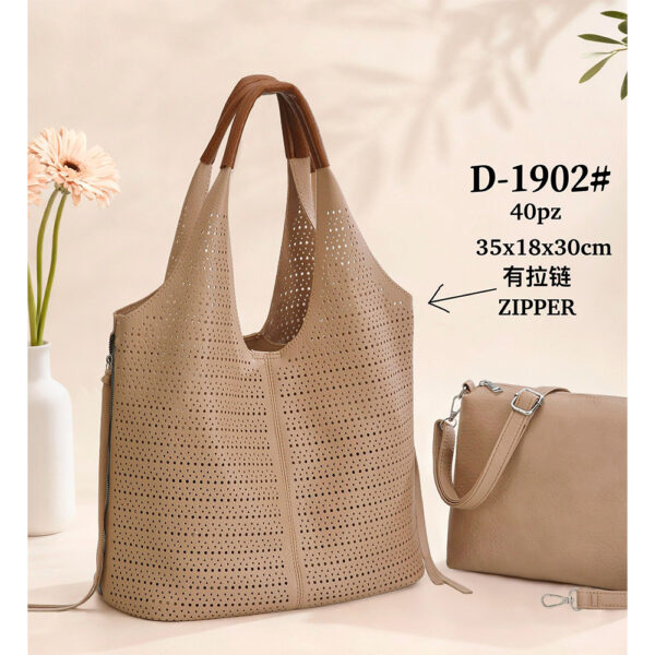 ženska rupičasta tamno bež torba