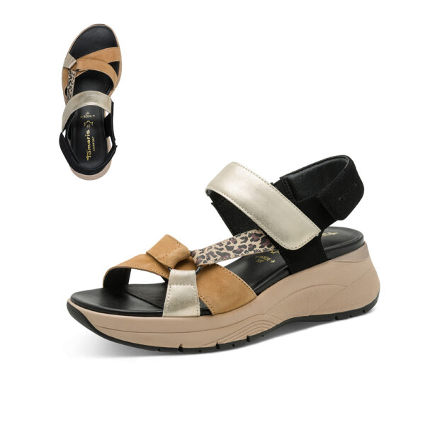 ženske platforma leopard crne sandale