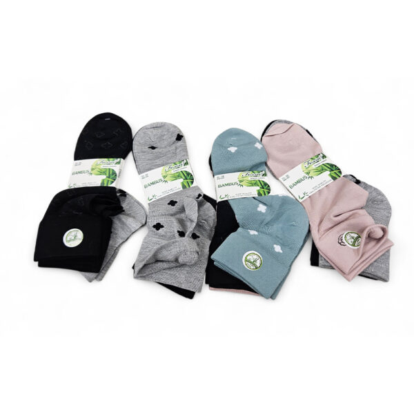 Set ženskih čarapa bez gume od bambus pamuka u različitim bojama i uzorcima