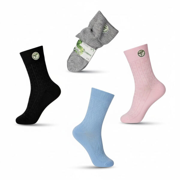 Ženske čarape bez gume od bambus pamuka s perforacijama u više boja