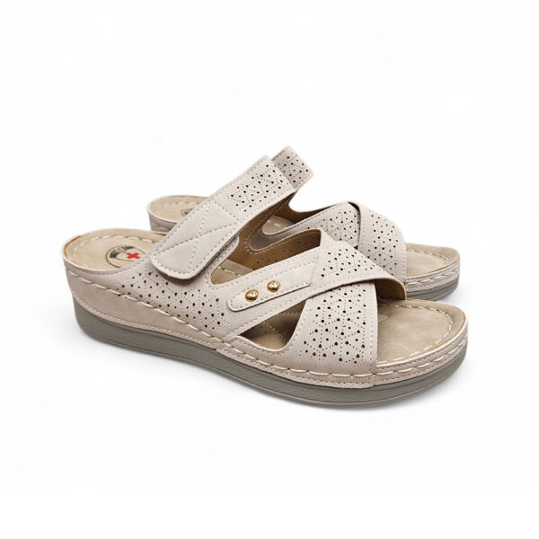 ženske bež ovorene natikače čičak