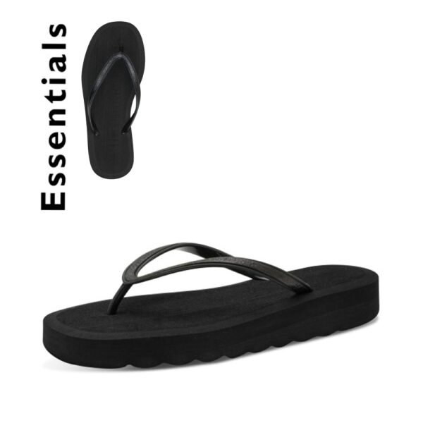 Tamaris crne japanke minimalističkog dizajna s ravnim potplatom za ljeto