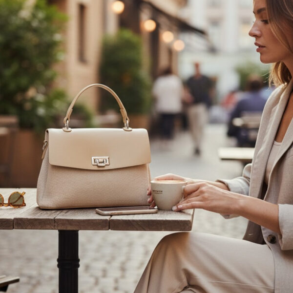 ženska mala torba bež ručka