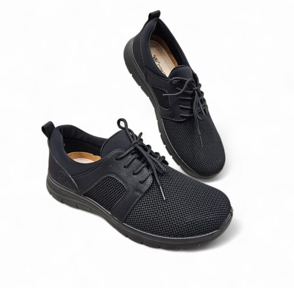 Crne muške mesh tenisice s kožnom tabanicom i laganim potplatom