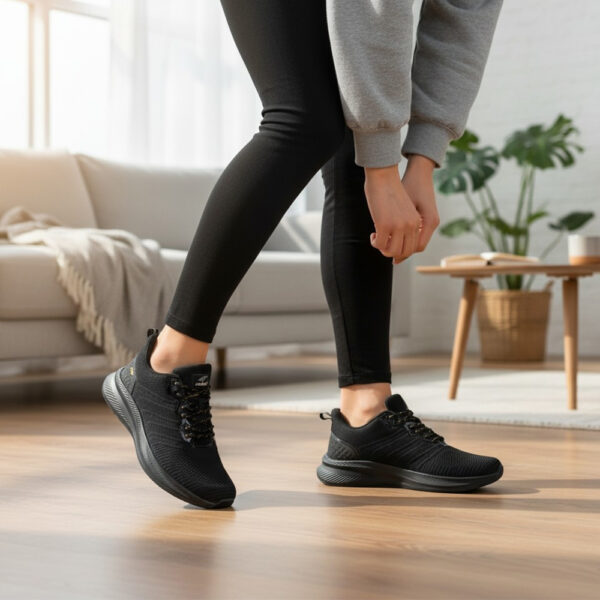 Crne muške mesh tenisice s laganim potplatom i prozračnim dizajnom