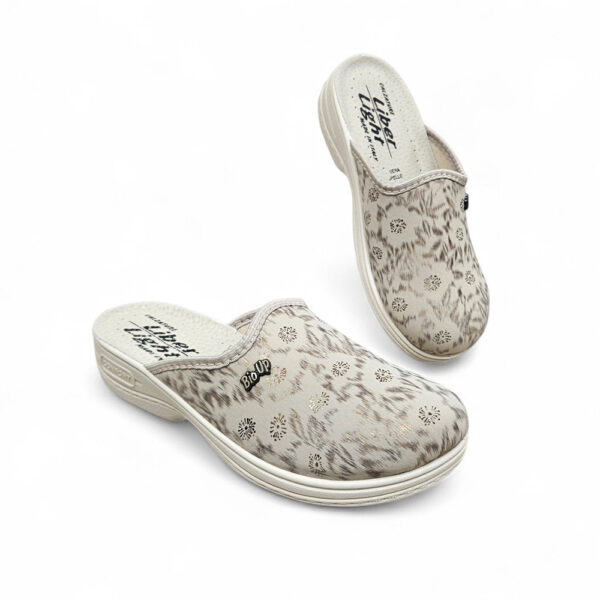 Bež anatomske natikače Liber Light od stretch lycra materijala s kožnim uloškom i udobnim potplatom