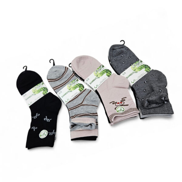 zenske bambus carape 3 para razne boje uzorci