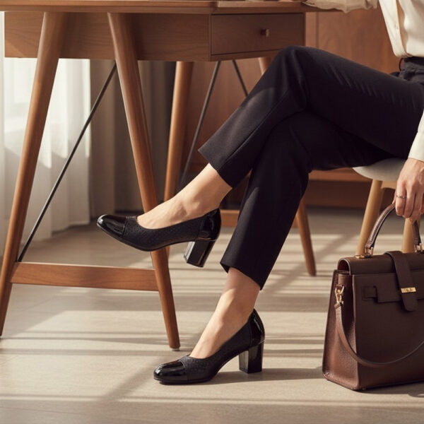 Ženske salonke s perforacijom i stabilnom petom udoban model