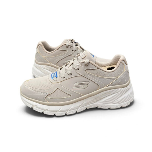 Ženske Skechers Fashion Fit 2.0 chunky tenisice 150386 u bež boji sa slojevitim perforiranim gornjištem i povišenim potplatom.