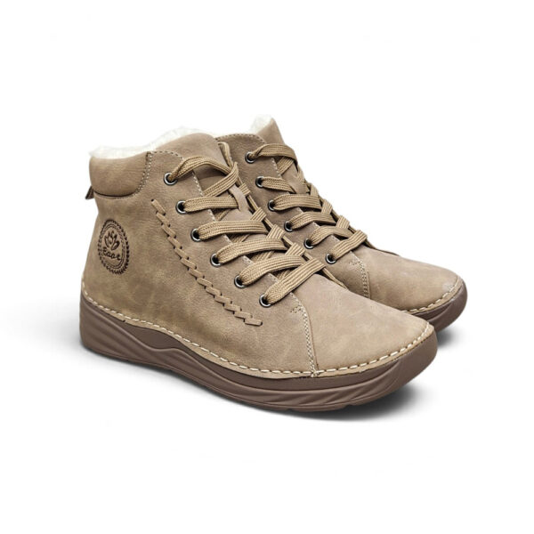 Ženske bež sneaker gležnjače s povišenim potplatom